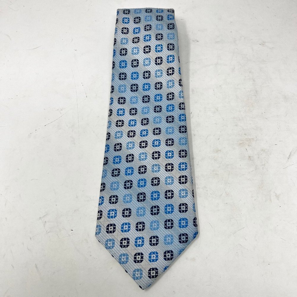 Vintage Royal Knight for Bacon’s Men’ Necktie 54 ½” x 4” Blue & Beige Medallion